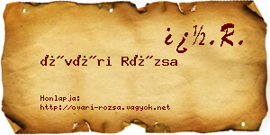 Óvári Rózsa névjegykártya