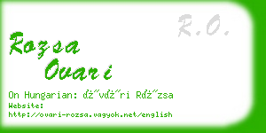 rozsa ovari business card